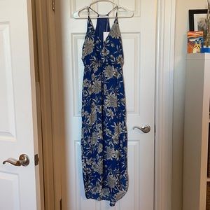 Lulus Along the Waterway Blue Floral Print Midi Dress
